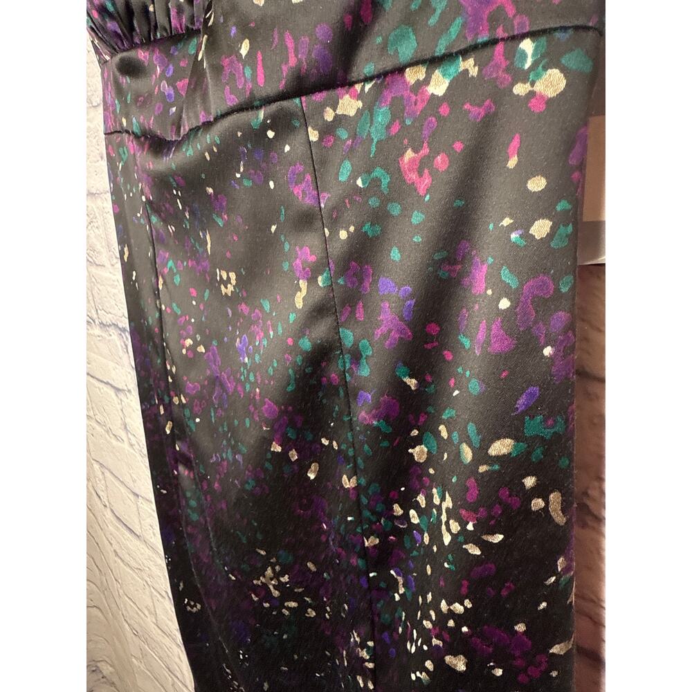 Guess Black Splatter Print Mini Stress Dress Bustier Top Adj Straps SZ 8 NWT - Picture 4 of 9